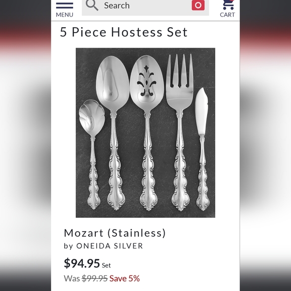58pcs!ONEIDA Mozart stainless steel high quality extended luxury flatware set - Picture 6 of 17